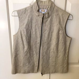 Tan jacquard vest from Talbots